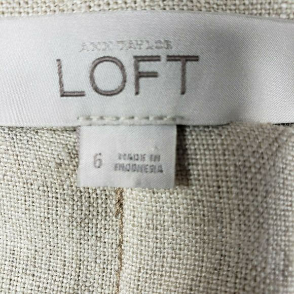 Ann Taylor Loft Linen Skirt Lined Tan Size 6 - Picture 6 of 7